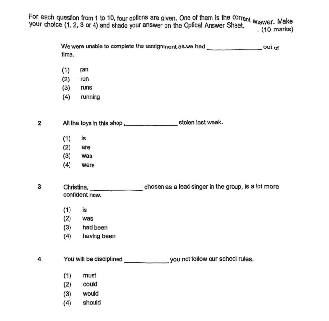 P6 English Grammar 2021